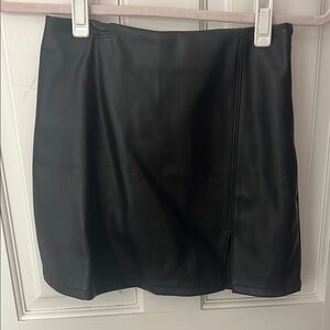 Black Faux Leather Mini Skirt